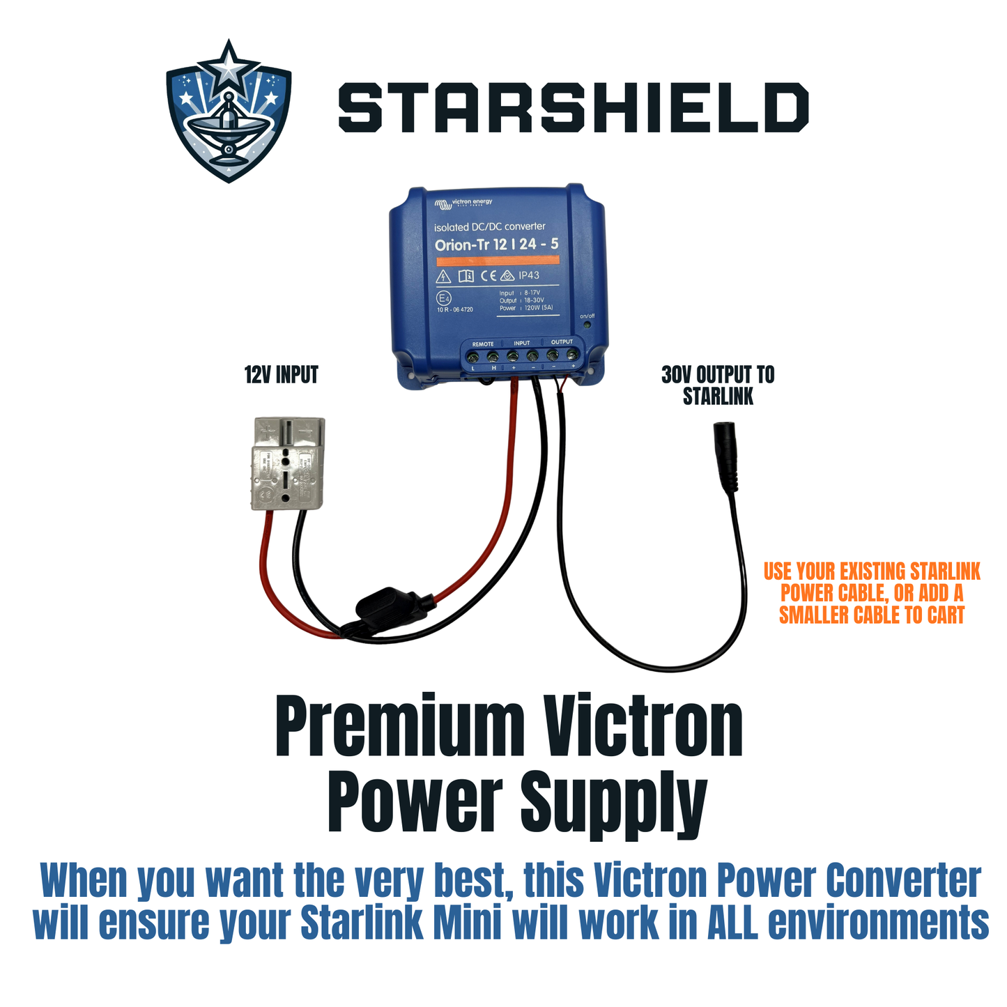 StarShield Premium Starlink Mini DC Power Supply — Victron